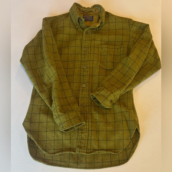 VINTAGE PENDLETON Men’s Long Sleeve 100% Wool Plaid Button Down Shirt Medium - Picture 10 of 16